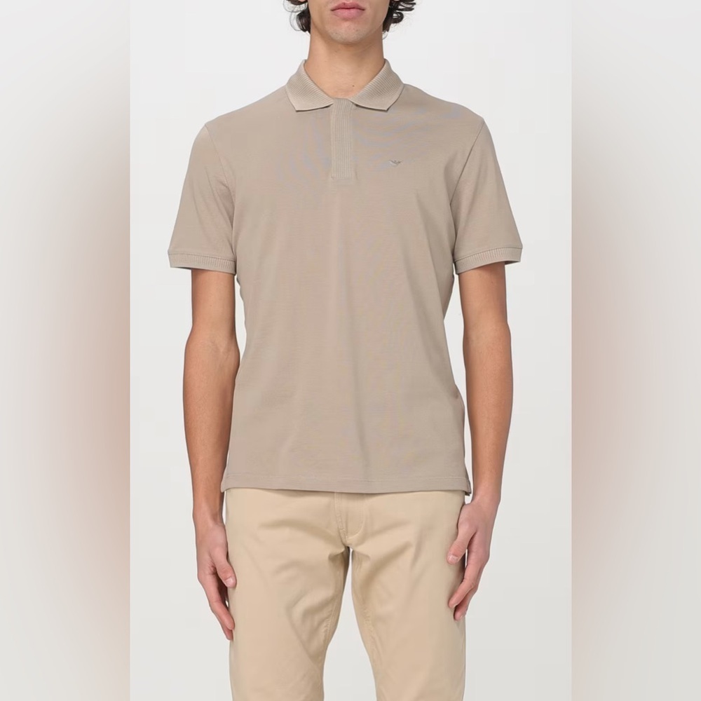 Emporio Armani Taupe Polo T-Shirt Shirt Sleeve NEW - Picture 3 of 12